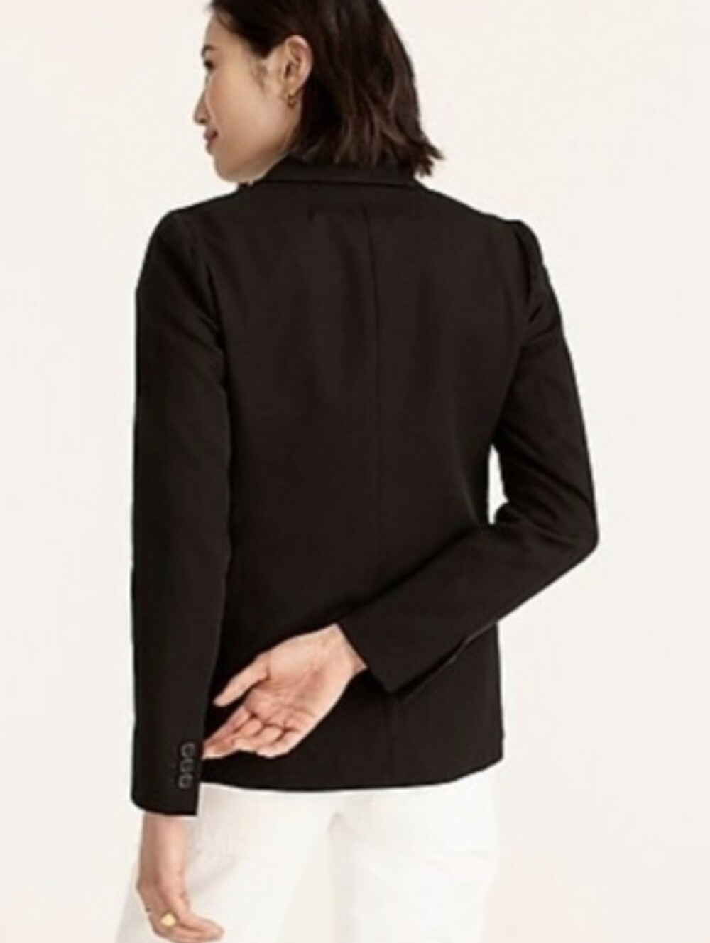 J. Crew Parke Blazer Bi Stretch Black One Button Academia Career Size 4 Tall - Picture 3 of 14